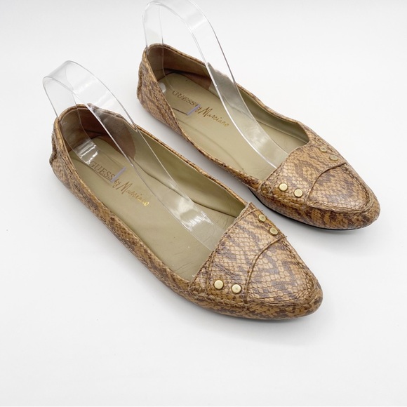 GUESS by Marciano Animal Print Snake Print Slip On Pointed Toe Flats Size 8.5 M - Picture 4 of 9